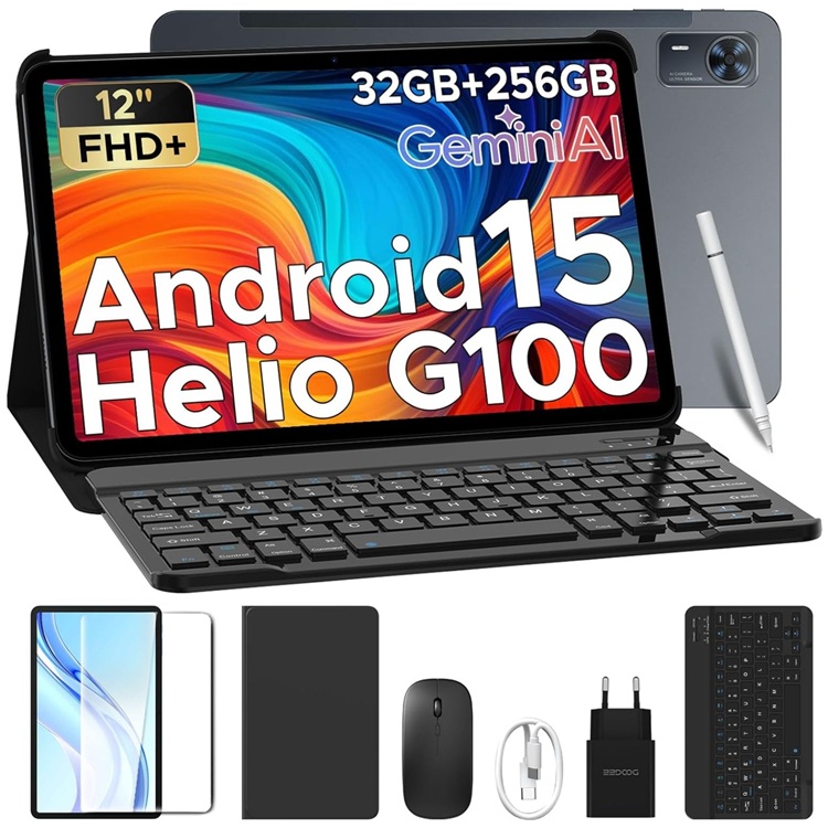 DOOGEE Tab E3+ 12 Zoll Tablet mit Tastatur